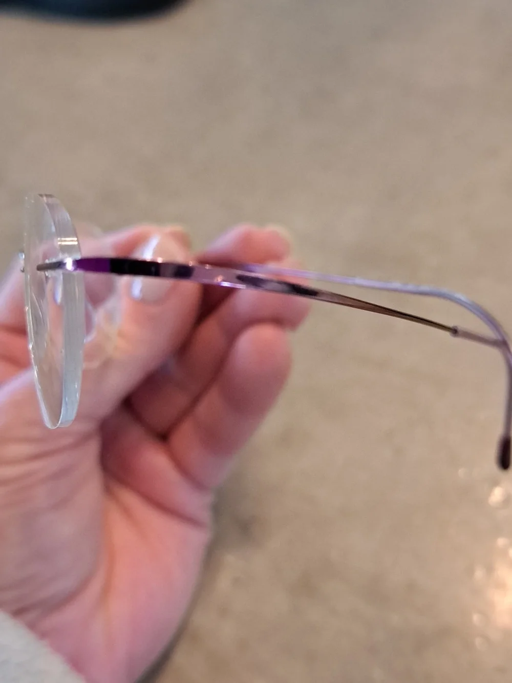 Silhouette 7395 17-49 Titanium rimless eyeglasses. Rose/gold. New Condition. - Picture 4 of 9